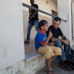 Meeting a Palestinian child from Syria refugee in Malta, summer 2013. Photo credit: Heidi Levine/SIPA Press